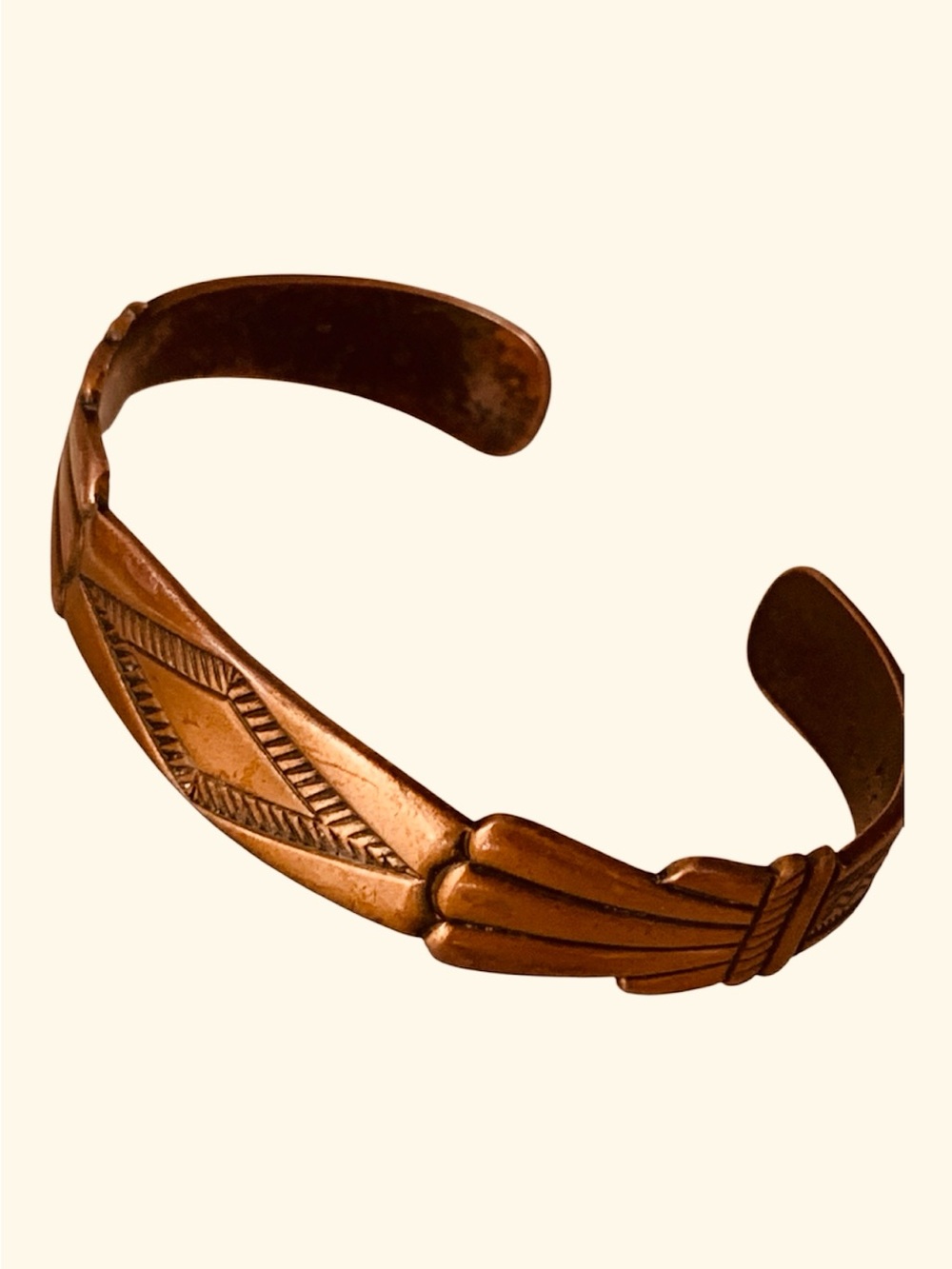 Bell Trading Copper Southwest Design Etched Cuff Bracelet